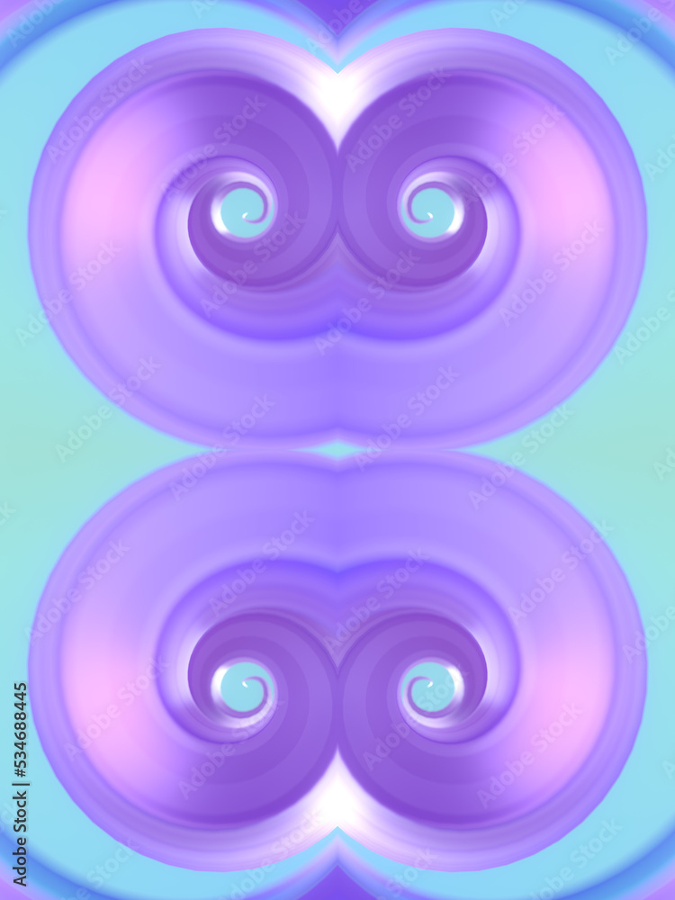 Poster Digital illustration of neon color helix. Modern 3d rendering creative template. Optical illusion. Digital background
