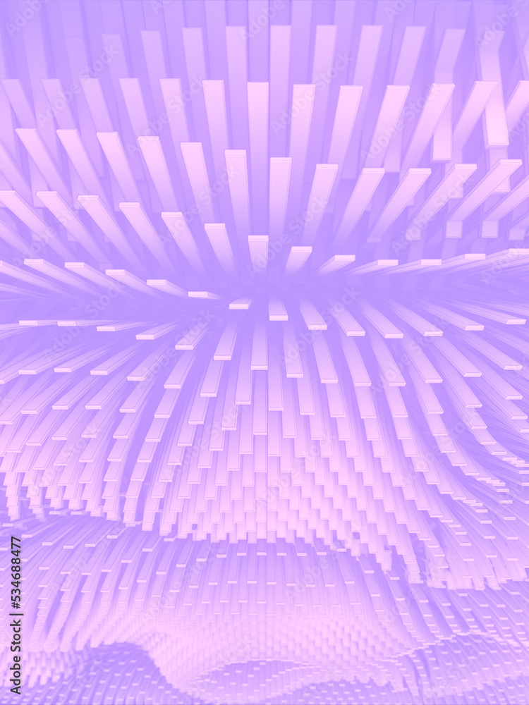 Poster wavy background of simple geometric shapes with trendy gradient. modern pattern. 3d rendering digita