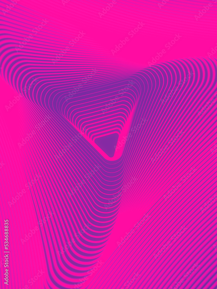 Aufkleber trendy neon colored line art background. 3d rendering pattern in abstract style. modern digital illu