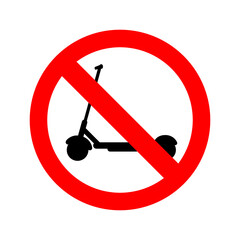 no scooter icon. no Kick scooter icon. The red circle prohibiting road singconcept