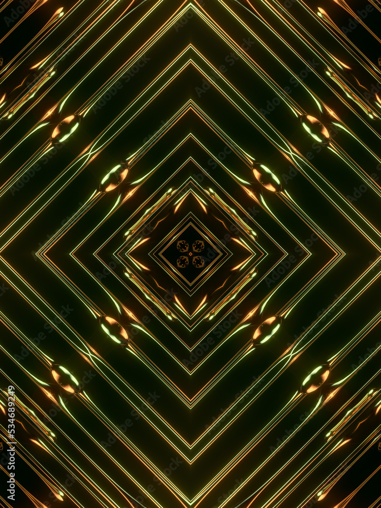 Poster psychedelic composition golden luxurious drops of liquid metal. modern 3d rendering digital illustra