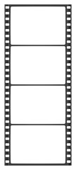 Vertical wide-angle filmstrip, film frames  on transparent background - 534689482