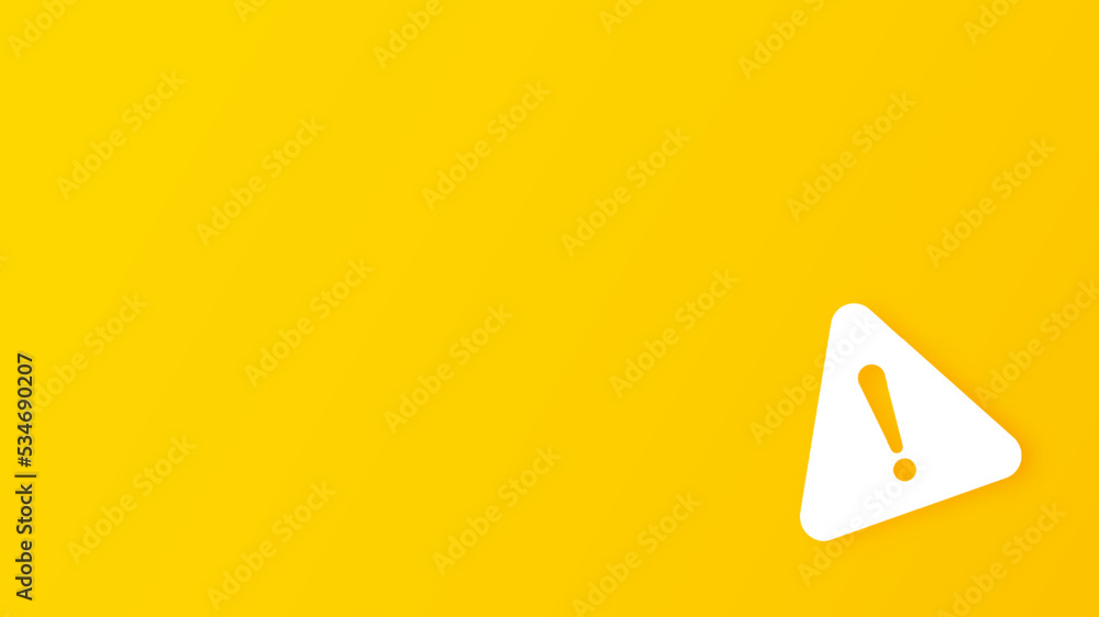Poster caution sign with empty space in white line frame and triangle sign with exclamation mark isolated o