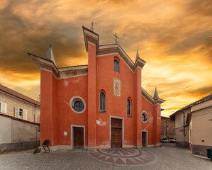 Villafranca Piemonte, Turin, Piedmont, Italy - September 23, 2022: church of Santo Stefano seat of...