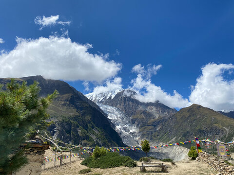 landscape with the sky. Himalayas mountains Nepal