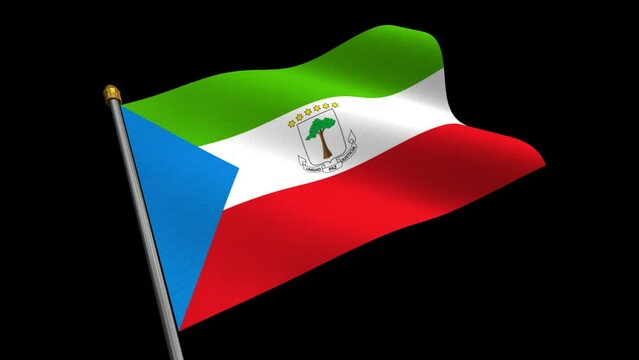[Loop video] [Transparent background] Animated video of the equatorial guinea flag