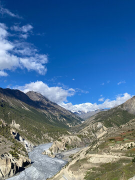 landscape in the Himalayas mountains Nepal