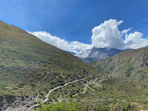 landscape with Himalayas mountains in Nepal