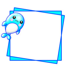 Cute cartoon whale.