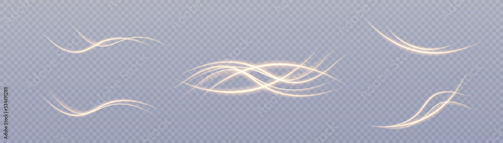 Poster shimmering glowing abstract curved lines. curve light effect. futuristic light energy movement effec