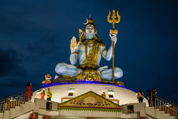 Pumdikot, Pokhara, Nepal - Statue of Lord Shiva at night