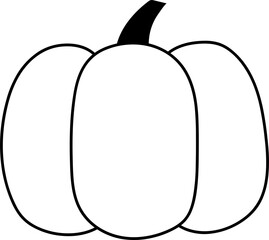 Pumpkin Line Hand Drawn Isolated Illustration
