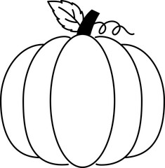 Pumpkin Line Hand Drawn Isolated Illustration