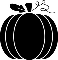Pumpkin Silhouette Die Cut Illustration