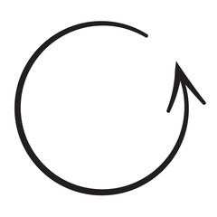 Line art arrow with black thin line. PNG with transparent background.