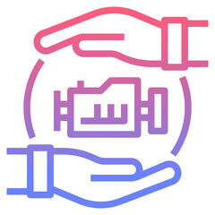 Engine line gradient icon