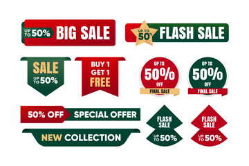 set of sale tags cristmas edition