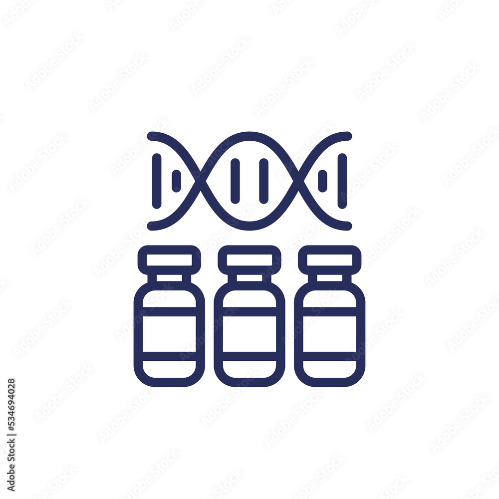 Canvas Prints Gene therapy drugs line icon