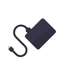 external ssd icon on white, vector