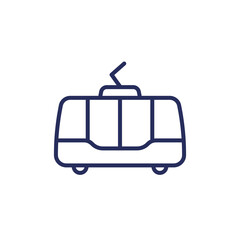 tram line icon on white