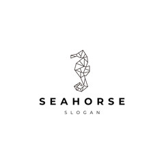 Seahorse line art logo icon design © dhiaarini96