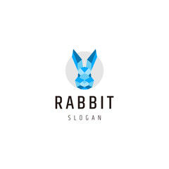 Rabbit head geometric logo icon design