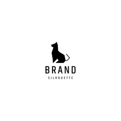 Silhouette cat logo icon design