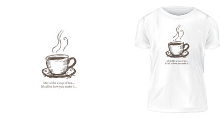 t-shirt design concept, life is like a cup of tea...
it’s all in how you make it...