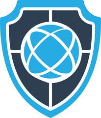 Global shield Vector Icon

