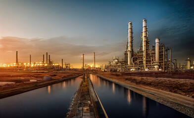 Naklejka premium Industrie 4.0 - Schwerindustrie - Chemieindustrie - Raffinerie