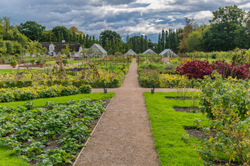 Vegetable garden at the royal Danish queens castle in Graasten, Denmark