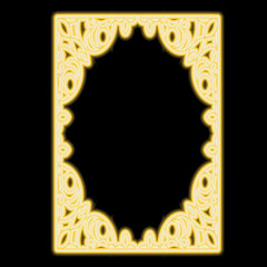 Frame in the style of an ornament in the form of a neon backlight, vector illustration eps 10, Art.