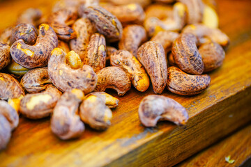 Studio shooting cashew nuts, high protein food