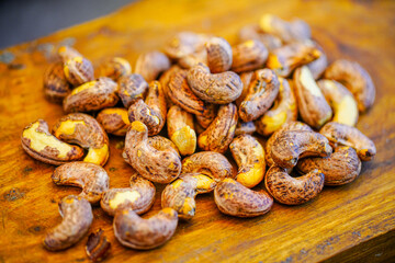 Studio shooting cashew nuts, high protein food
