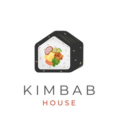 Gimbap kimbap house illustration logo or shop selling korean food