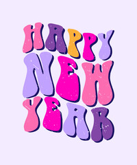 happy new year lettering quote for t shirt design