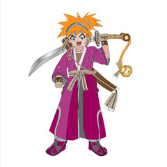 NINJA WARRIOR WITH KATANA MANGA BOY