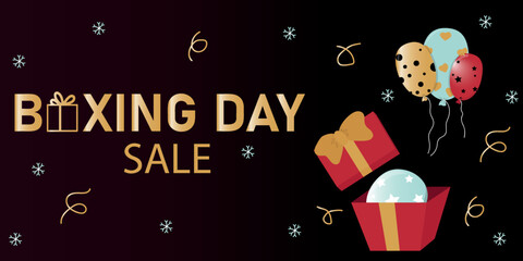 Boxing Day Sale banner. Vector illustration for advertising or promotion concept.