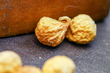 Studio photography of dried figs, a healthy nutritious food