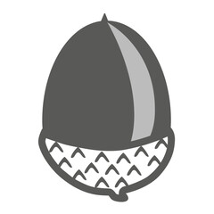 Achromatic icon of Quercus acorn with cupule