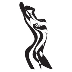 Contemporary Modern Monochrome Artwork . Print.Vector drawing. Abstract cubism.Surrealism.
