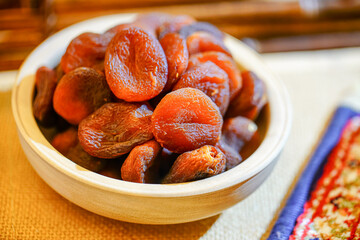 Studio shooting dried apricots, natural and healthy