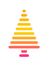 Neon Christmas tree design. PNG with transparent background. 
