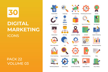 digital marketing icons collection.