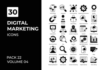 digital marketing icons collection.