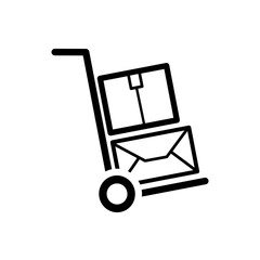 wózek ręczny z pudełkami -ikona wektorowa