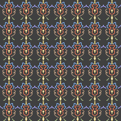 pattern design with abstract ornament motif
