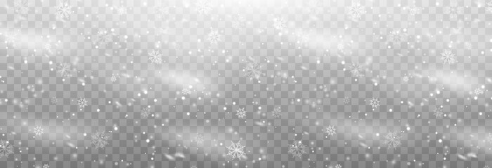 Vector snow. Snow png. Snow on an isolated transparent background. Snowfall, blizzard, winter, snowflakes png. Christmas image.