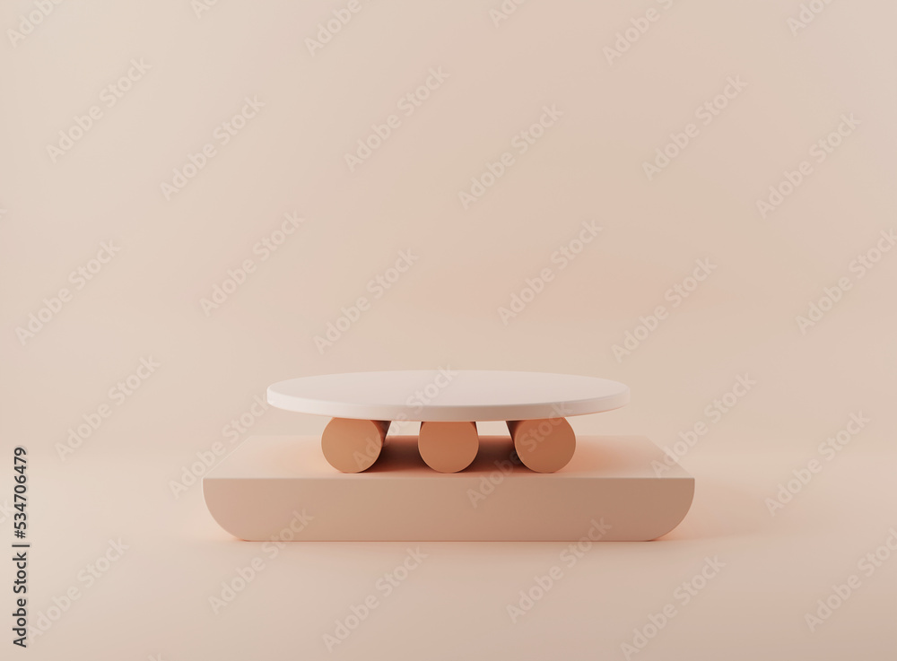 Poster empty cylinder podium on minimal background. abstract minimal scene with geometrical forms. design f