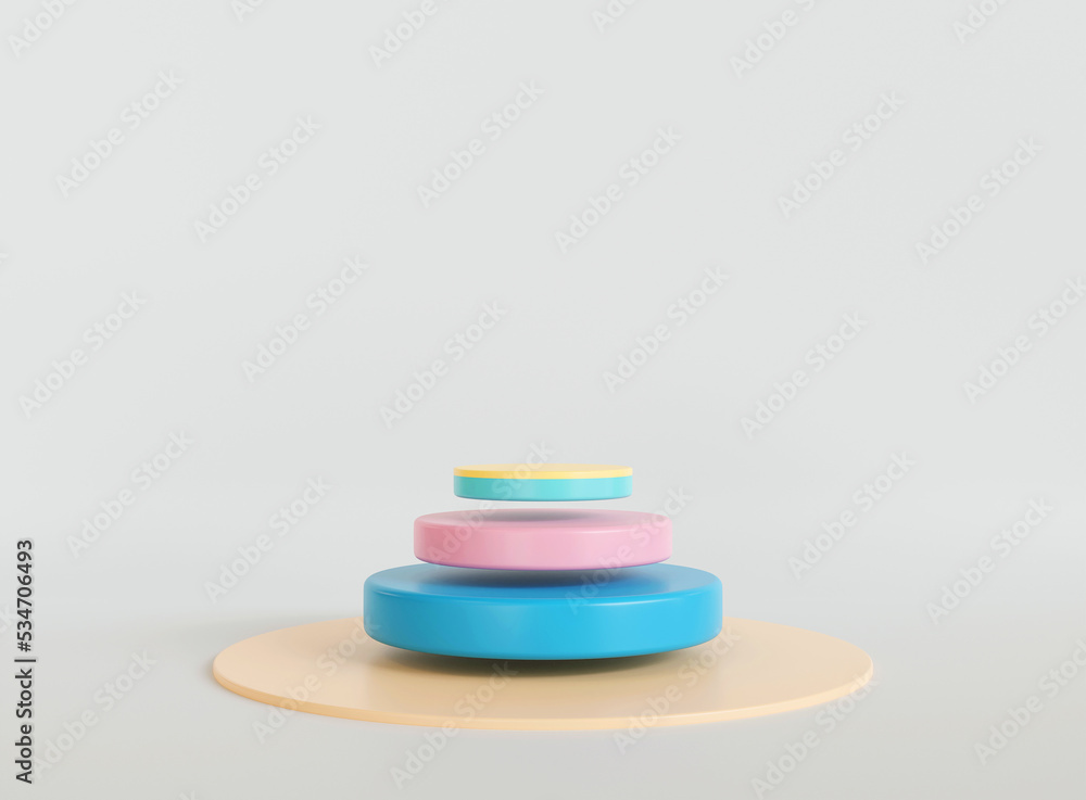 Poster empty cylinder podium on minimal background. abstract minimal scene with geometrical forms. design f